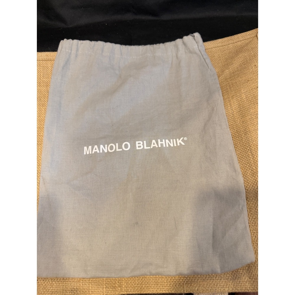 Manolo Blahnik Gray Drawstring Dust Bag Designer Storage 11x13